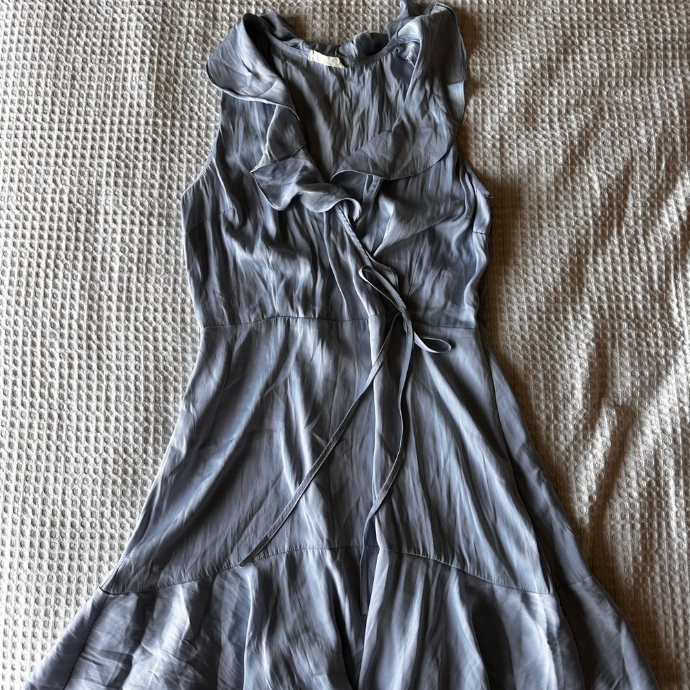 💙 Altar’d State Light Blue Ruffle Wrap Dress – Size M - Picture 7 of 8